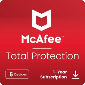 McAfee Total Protection 5-Device 2025 Ready | Security Software Includes Antivirus, Secure VPN, Password Manager, Identity Monitoring | Download