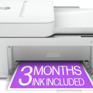 HP DeskJet 4155e Wireless Color Inkjet Printer, Print, scan, copy, Easy setup, Mobile printing, Best-for home, 3 months of Instant Ink included,white