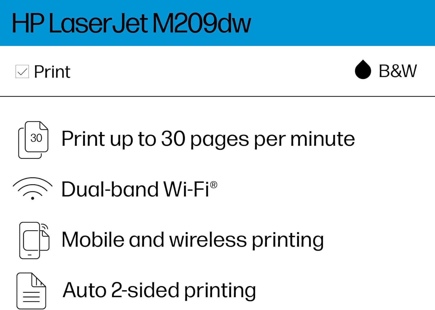 HP LaserJet M209dw Wireless Printer, Print, Fast speeds, Easy setup, Mobile printing,Best-for-small teams - Image 2