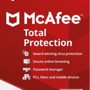 McAfee Total Protection | 3 Device | Antivirus Internet Security Software | VPN, Password Manager, Dark Web Monitoring | 1 Year Subscription | Key Card