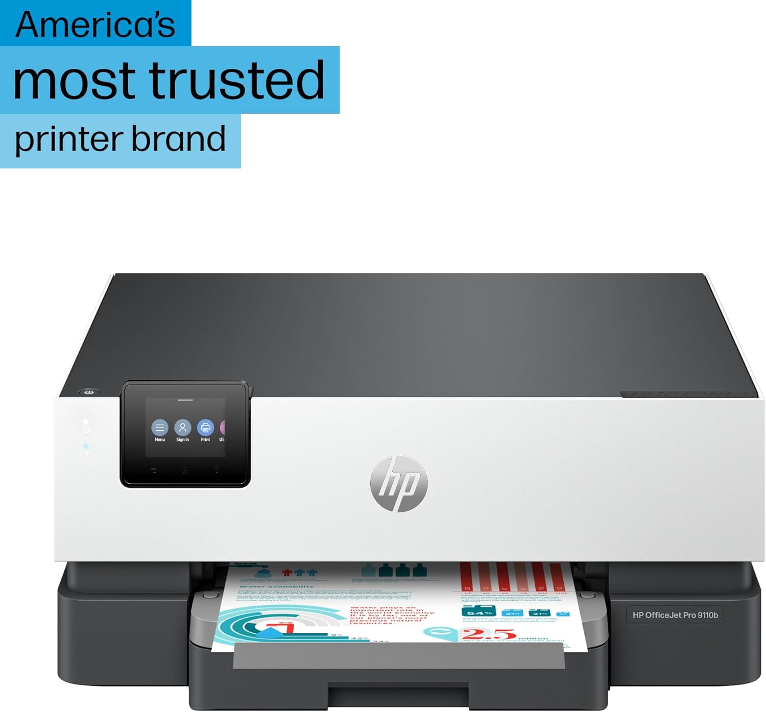 HP OfficeJet Pro 9110b Wireless Color Inkjet Printer, Print, Duplex Printing Best-for-Office (5A0S1A) - Image 3