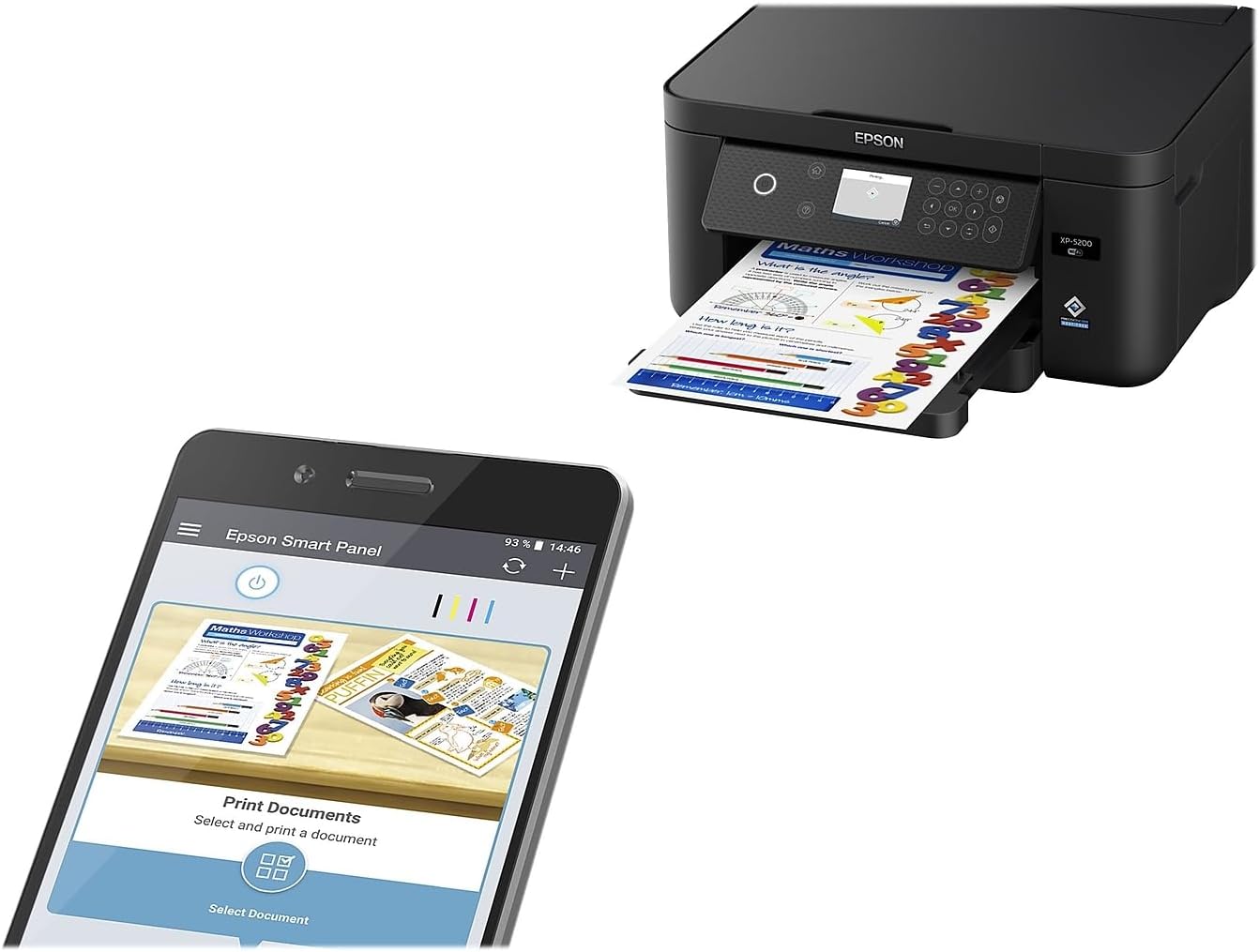 Epson Expression Home XP-5200 Wireless Color All-in-One Printer with Scan, Copy, Automatic 2-Sided Printing, Borderless Photos, 150-Sheet Paper Tray and 2.4" Color Display,Black - Image 5