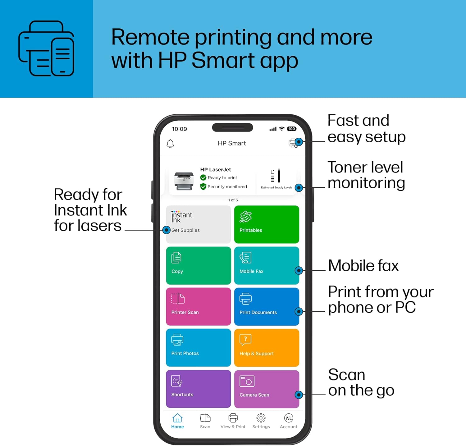 HP LaserJet M209dw Wireless Printer, Print, Fast speeds, Easy setup, Mobile printing,Best-for-small teams - Image 7