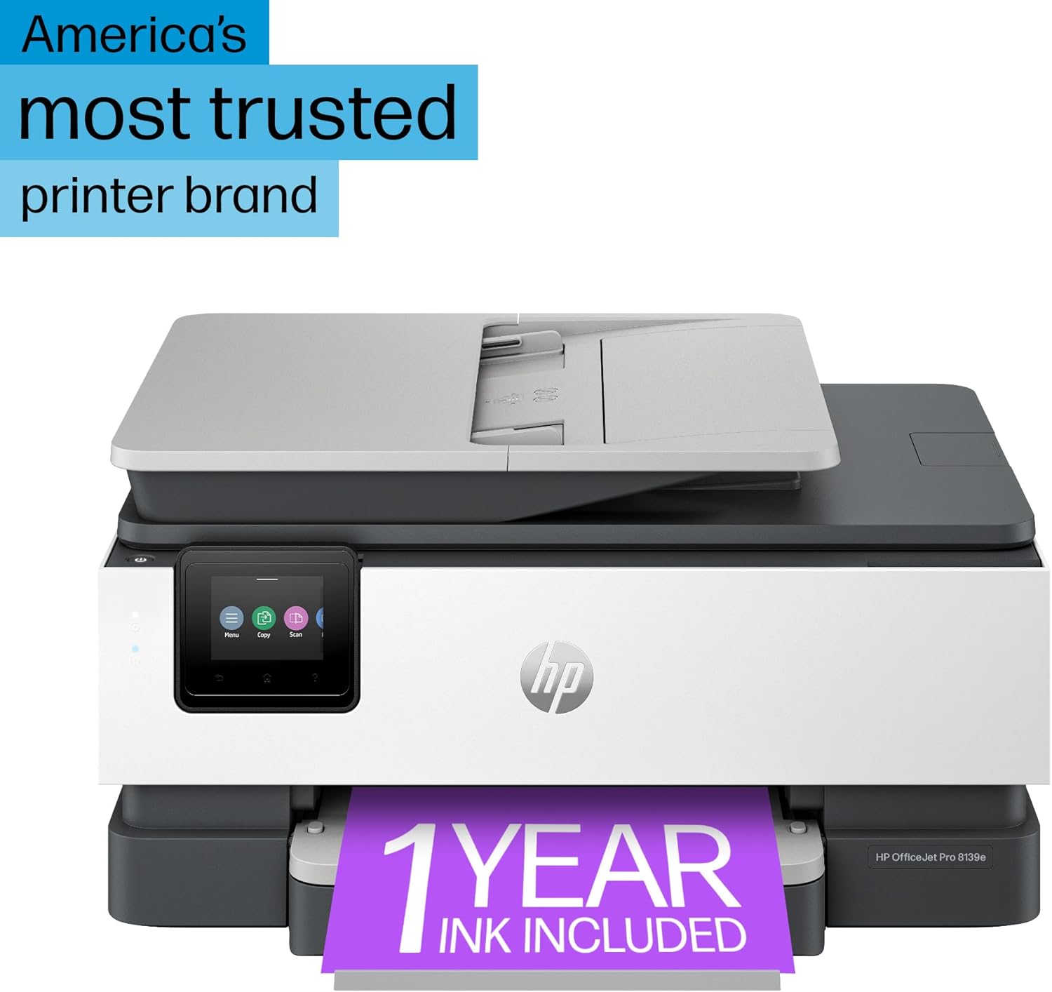 HP OfficeJet Pro 8139e Wireless All-in-One Color Inkjet Printer, Print, scan, Copy, fax, ADF, Duplex Printing Best-for-Home Office, 1 Year of Instant Ink Included - Image 5