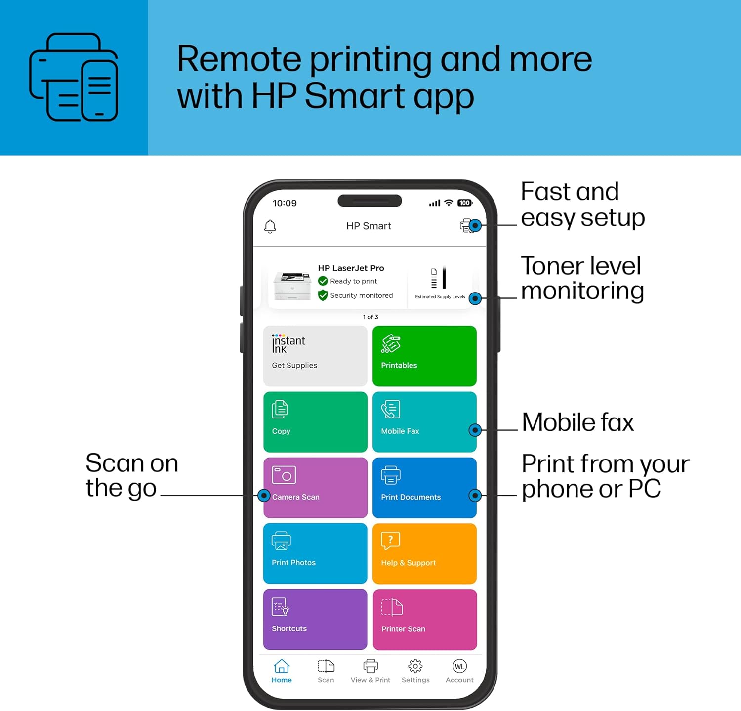 HP LaserJet Pro 4001n Black & White Printer, Print, Fast speeds, Easy setup, Mobile printing, Advanced security, USB, Ethernet Connection, Best-For-Office - Image 7