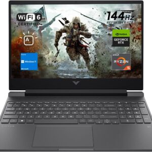 HP Victus 15 Gaming Laptop, 15.6" FHD 144Hz Display, AMD Ryzen 5 7535HS, 16GB DDR5 RAM, 1TB PCIe M.2 SSD, NVIDIA GeForce RTX 2050, HDMI, Webcam, Backlit Keyboard, Wi-Fi 6, Windows 11 Home, Silver