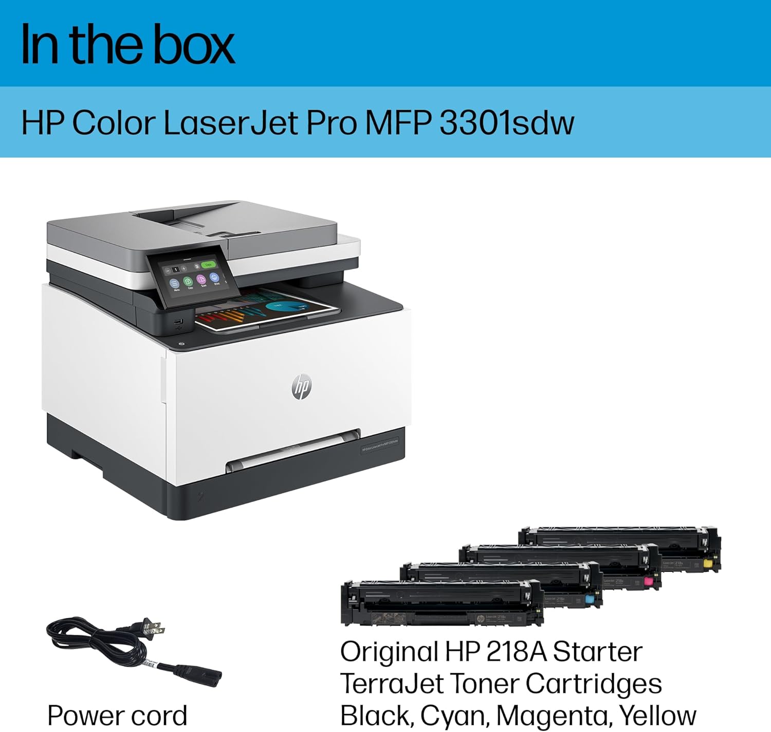 HP Color Laserjet Pro MFP 3301sdw Wireless All-in-One Color Laser Printer, Scanner, Copier, Best-for-Office (499Q3F) - Image 6