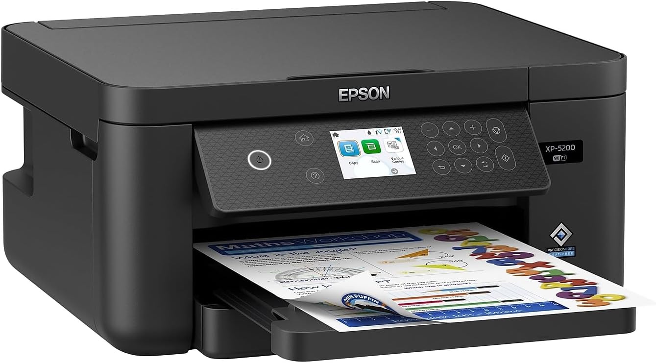 Epson Expression Home XP-5200 Wireless Color All-in-One Printer with Scan, Copy, Automatic 2-Sided Printing, Borderless Photos, 150-Sheet Paper Tray and 2.4" Color Display,Black - Image 2