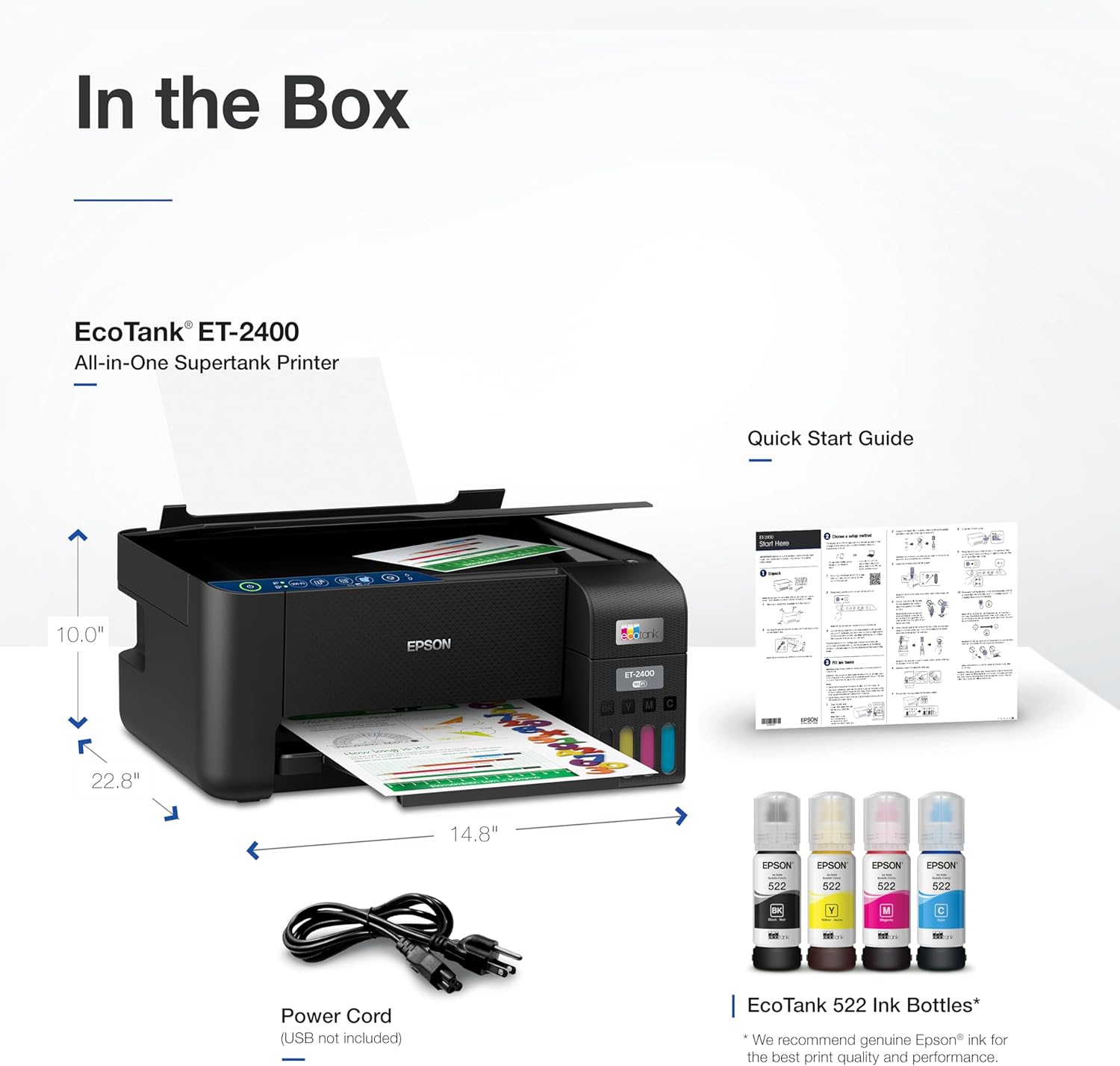 Epson EcoTank ET-2400 Wireless Color All-in-One Cartridge-Free Supertank Printer with Scan and Copy – Easy, Everyday Home Printing, Black - Image 6