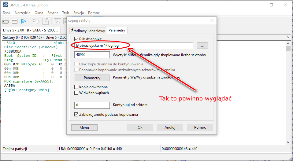 instrukcja kopiowania 041 | Odzyskiwanie danych z macierzy Warszawa instrukcja kopiowania dysku 12