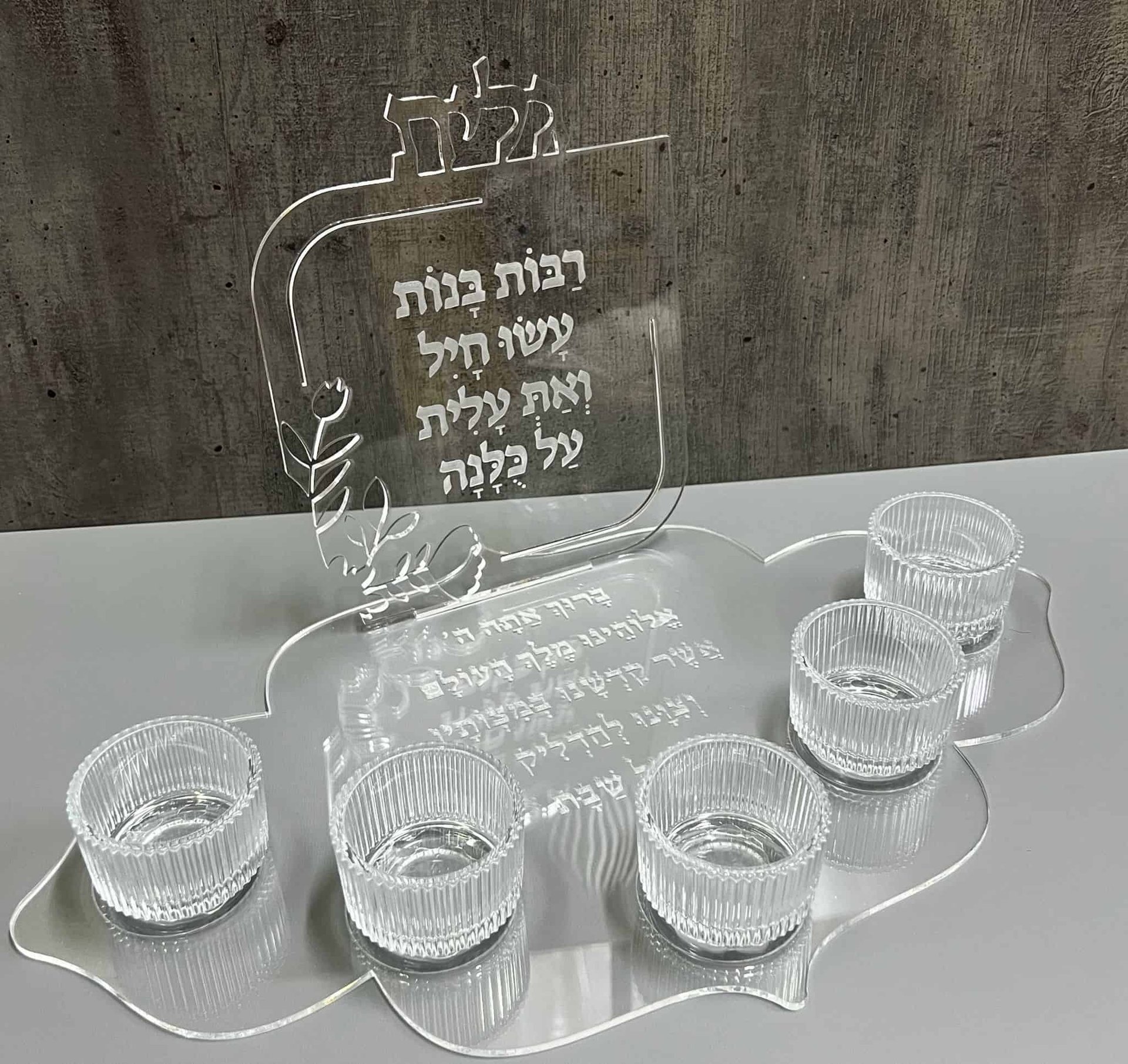 ⁦מעמד נרות שבת רבות בנות אקריל שקוף⁩ – תמונה ⁦3⁩