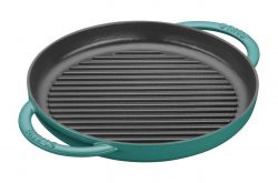 Staub 12in Double Handle Grill Pan Turquoise