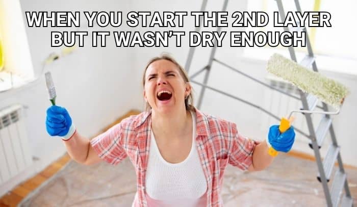 Meme Unhappy Woman When You Haven't Waited For The Paint To Dry