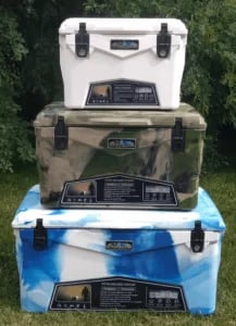 Permafrost coolers multicolored stacked