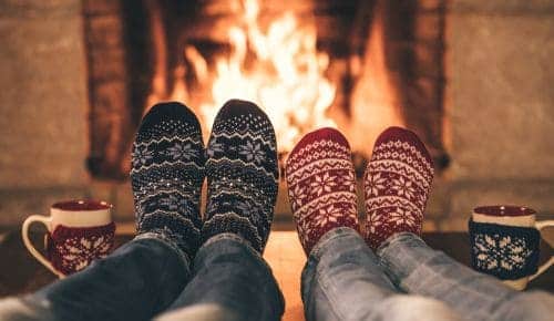 cozy feet in front of the fire 