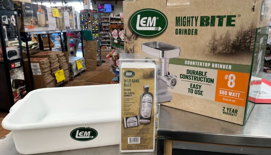 LEM Mighty Bite Grinder Wild Game Bags and Meat Lug