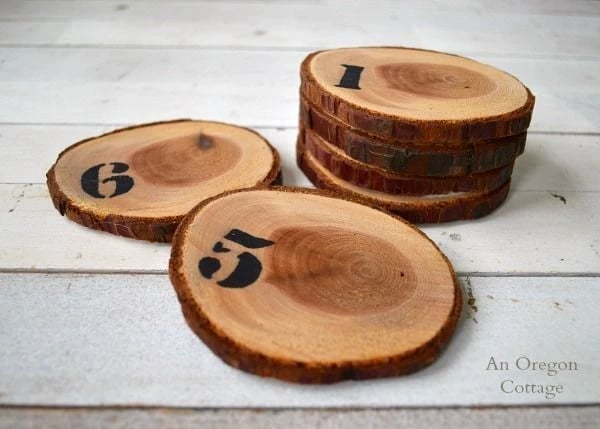 DIY numbered wood slice coasters with tools at owenhouse ace hardware