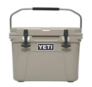 hard sided yeti cooler with one-handed carry handle