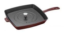 Staub 12in Square Grill Pan with Press Grenadine