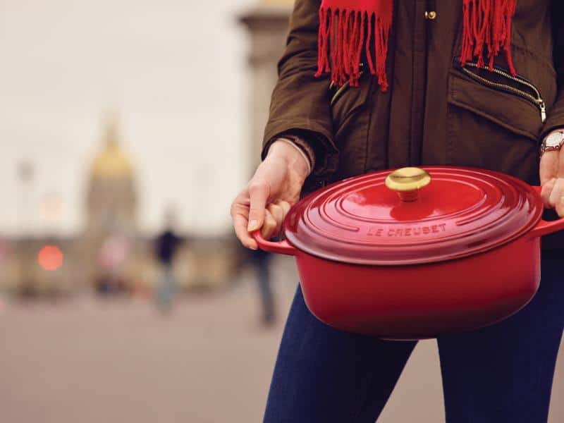 Customer Holding Dutch Oven