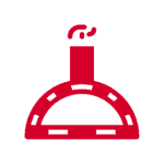 pizza oven red icon