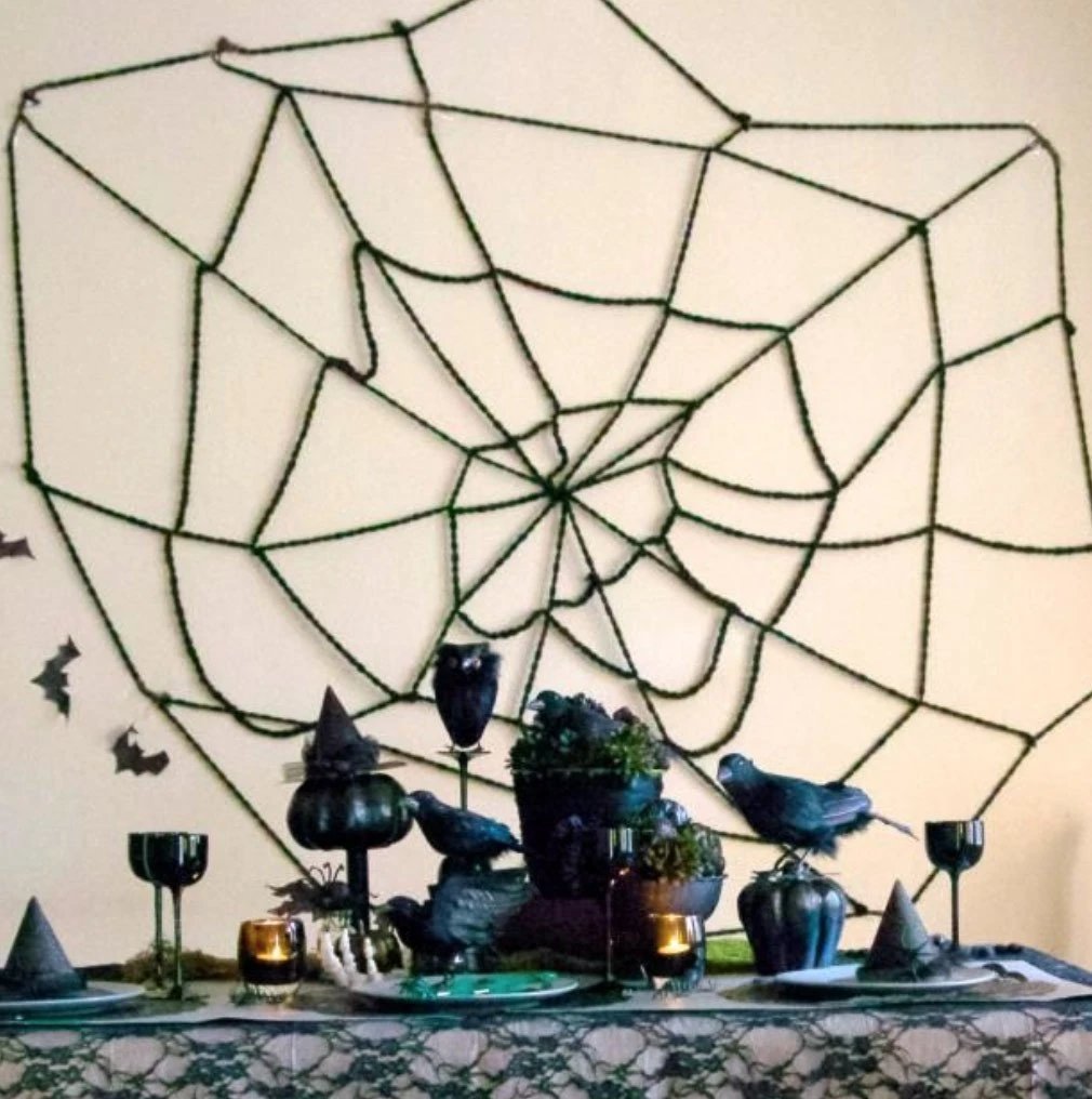 DIY rope or yarn spider web