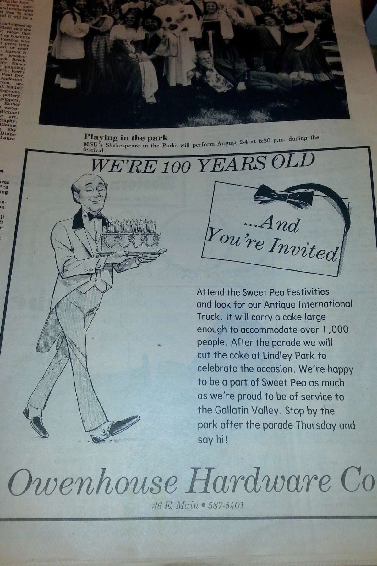 sweet pea festival newspaper ad