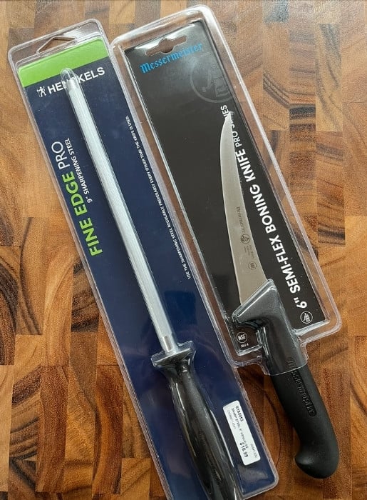Messermeister Pro Series 6&rdquo; Curved Boning Knife and Zwilling Honing Steel