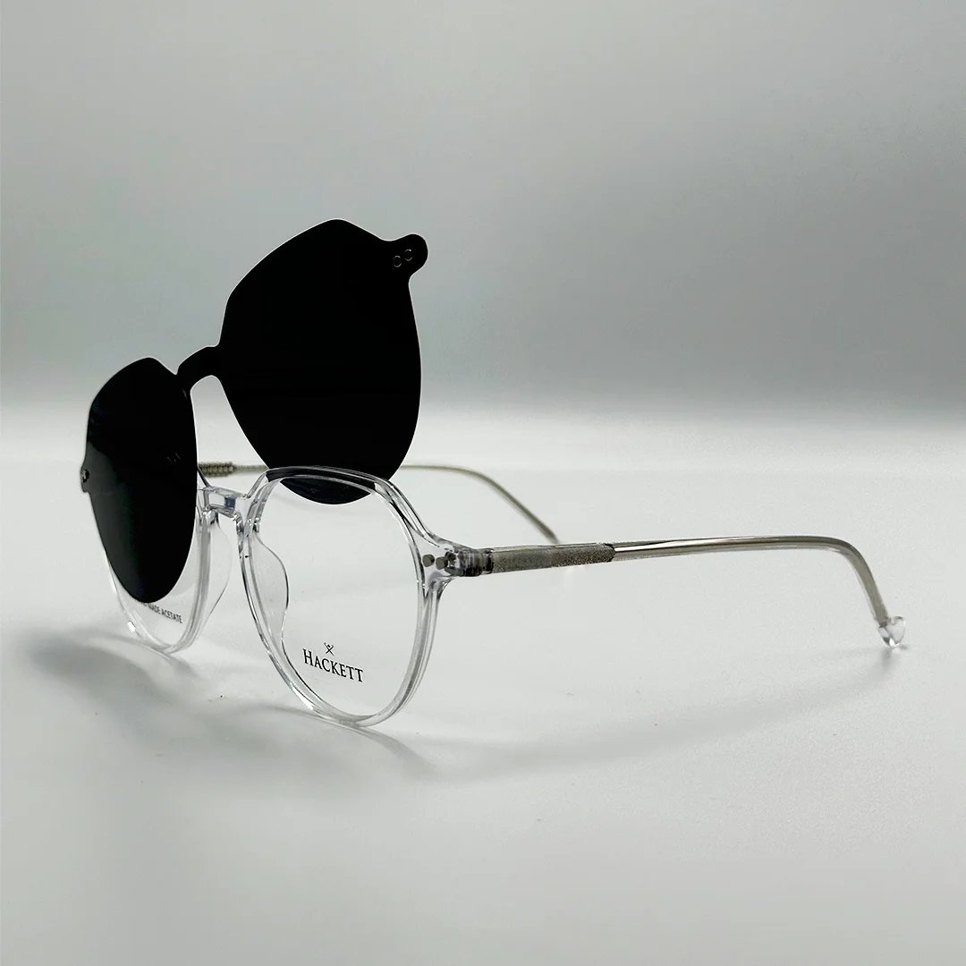 Cadre Lunette Hackett Clips 2 en 1 Transparent – Élégance et Praticité