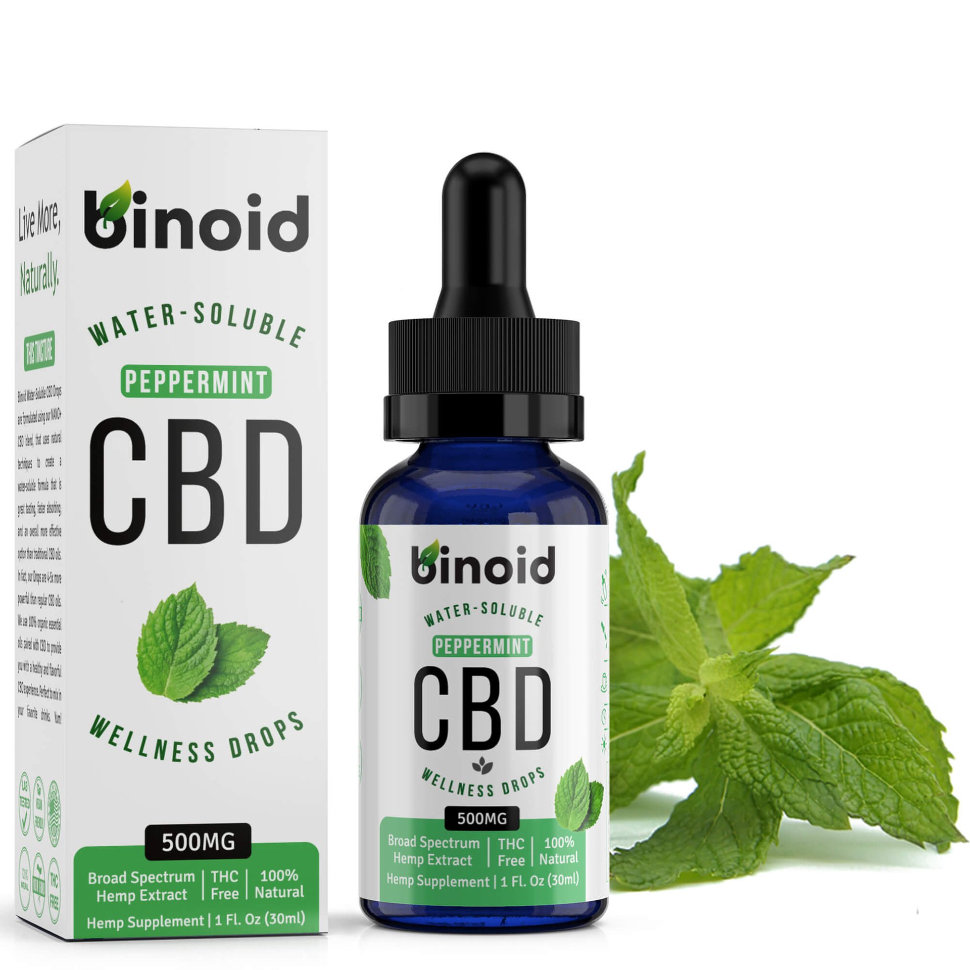 Water-Soluble CBD Drops - Peppermint