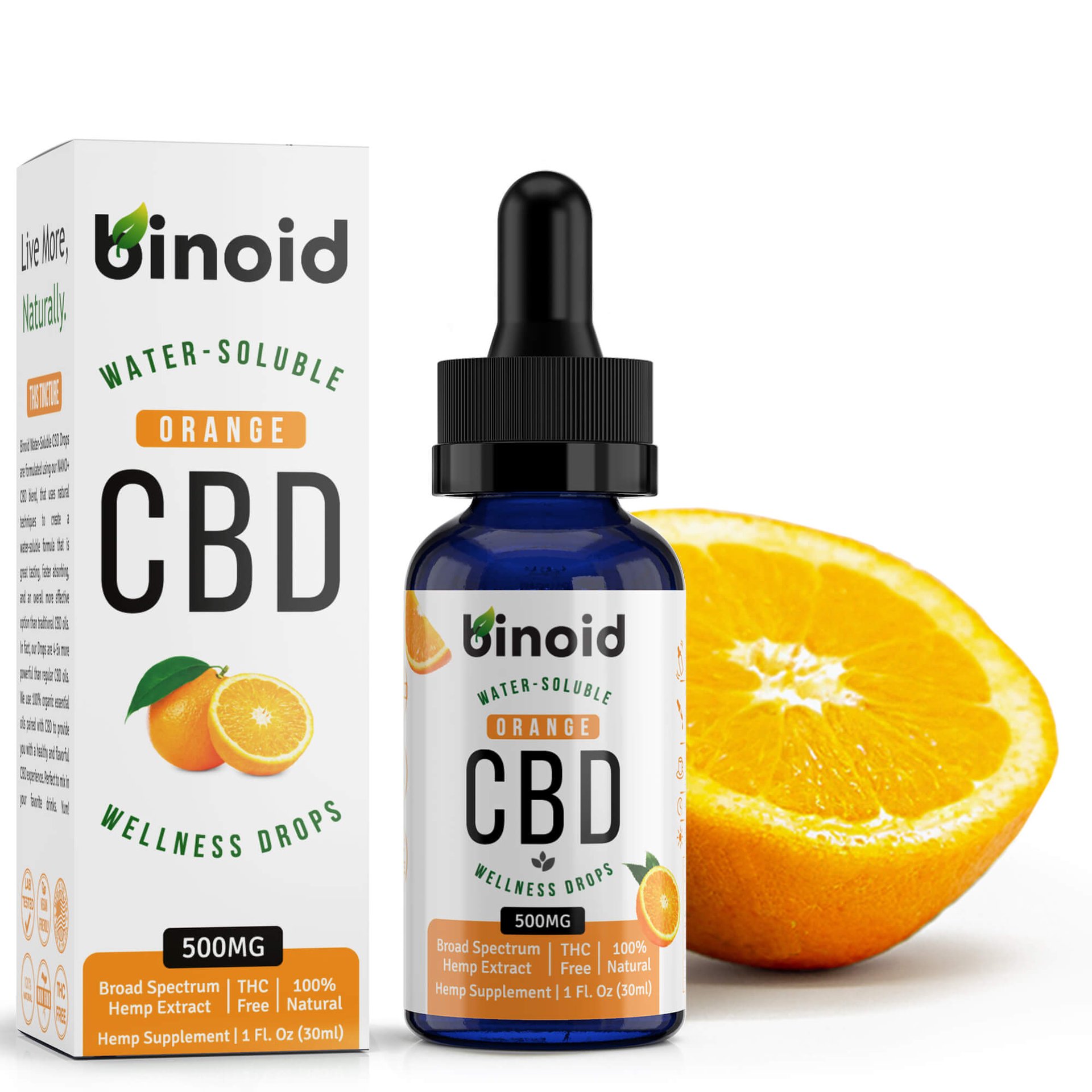 Water-Soluble CBD Drops - Orange