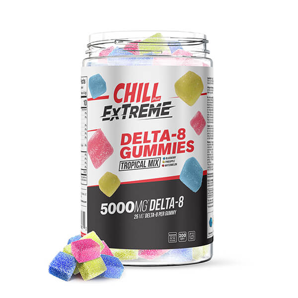 Chill Plus Extreme Delta-8 Gummies Tropical Mix - 5000X