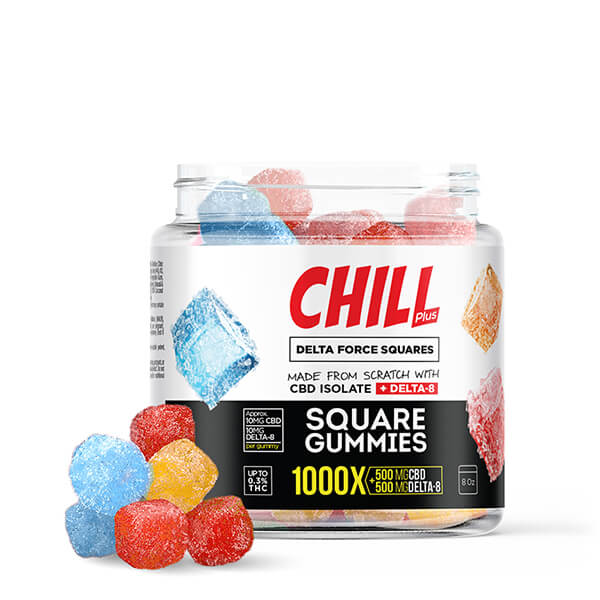 Chill Plus Delta Force Squares Gummies - 1000X