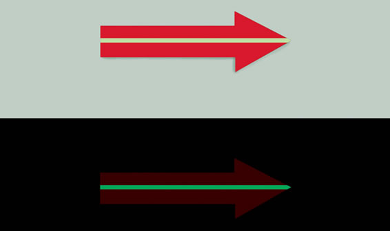 High visibility arrow sign - Luminous