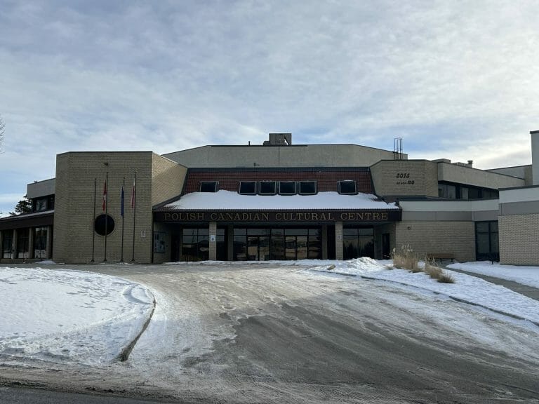 a building covered in snow