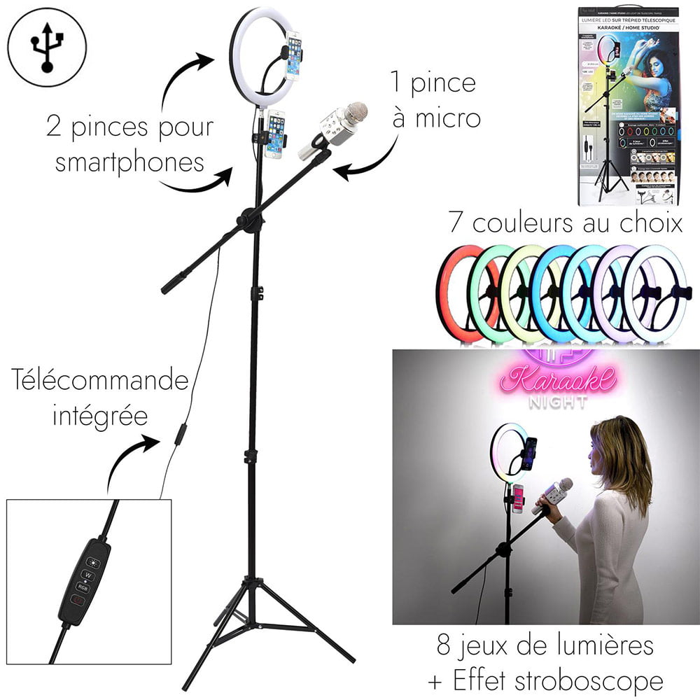 Lumi&egrave;re LED Tr&eacute;pied Photo Vid&eacute;o Karaok&eacute; &ndash; Image 4