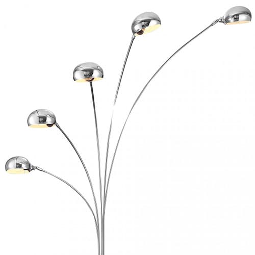 Lampadaire arc OSLO argent&eacute; en m&eacute;tal et marbre &ndash; Image 2