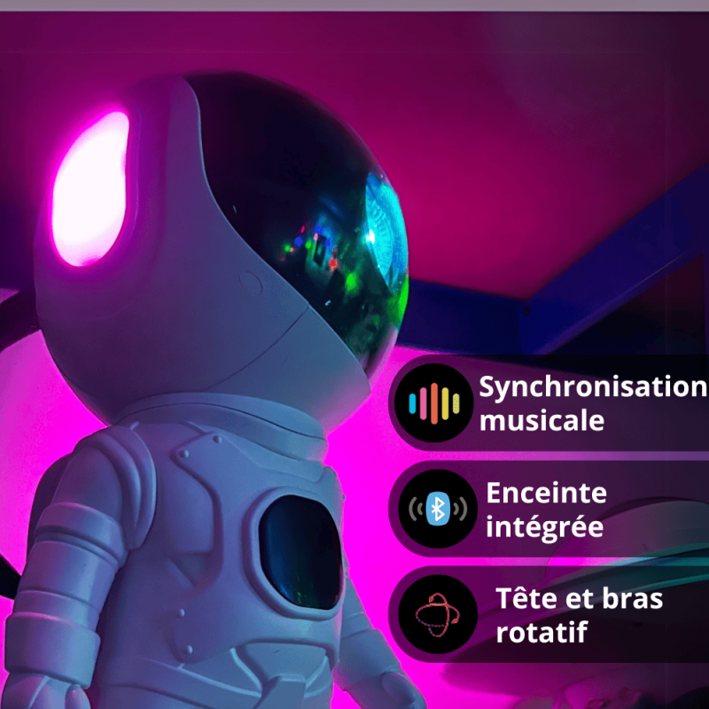 Veilleuse XL projecteur LED Cosmolite, 5 modes d'&eacute;clairage, enceinte bluetooth int&eacute;gr&eacute;e, minuteur int&eacute;gr&eacute;, rechargeable USB &ndash; Image 5