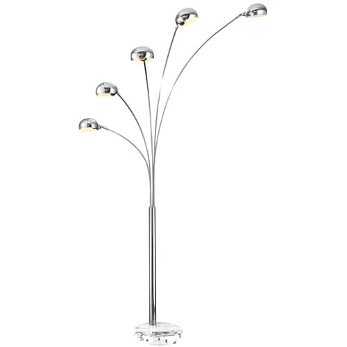 Lampadaire arc OSLO argent&eacute; en m&eacute;tal et marbre &ndash; Image 3