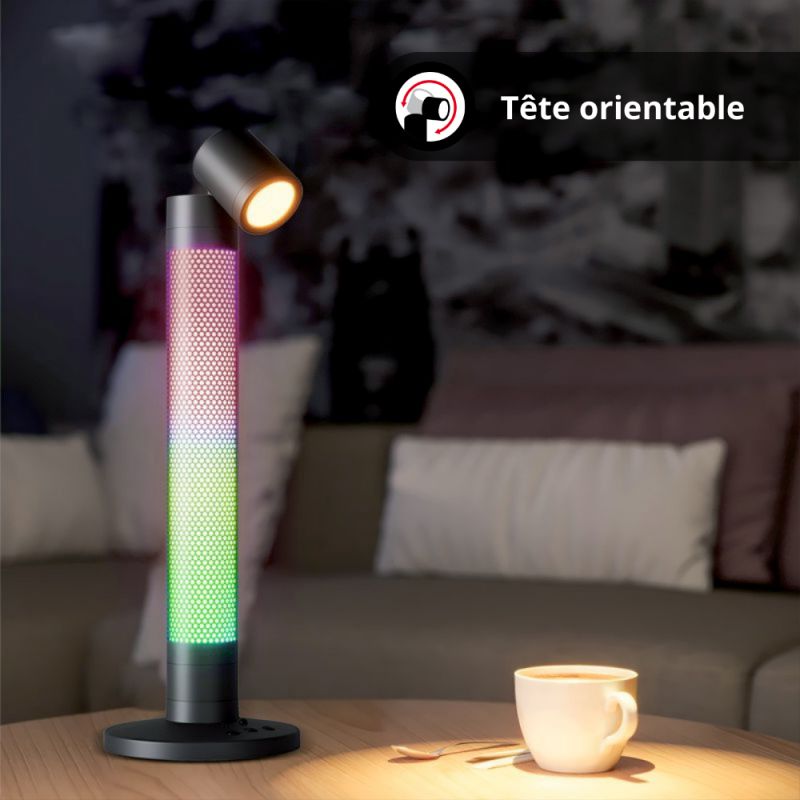 Lampe &agrave; poser LED RVB Digital, 40cm, Synchronisation musicale, &eacute;clairage blanc CCT, filaire USB &ndash; Image 3