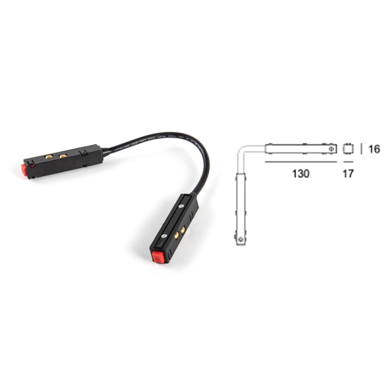 Raccord alimentation souple pour rail magn&eacute;tic,noir &ndash; Image 1