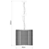 Suspension PAMPS en m&eacute;tal chrome et pampilles en cristal &ndash; Image 2