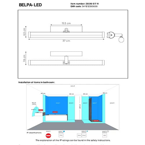 Fiche technique Applique SDB BELPA