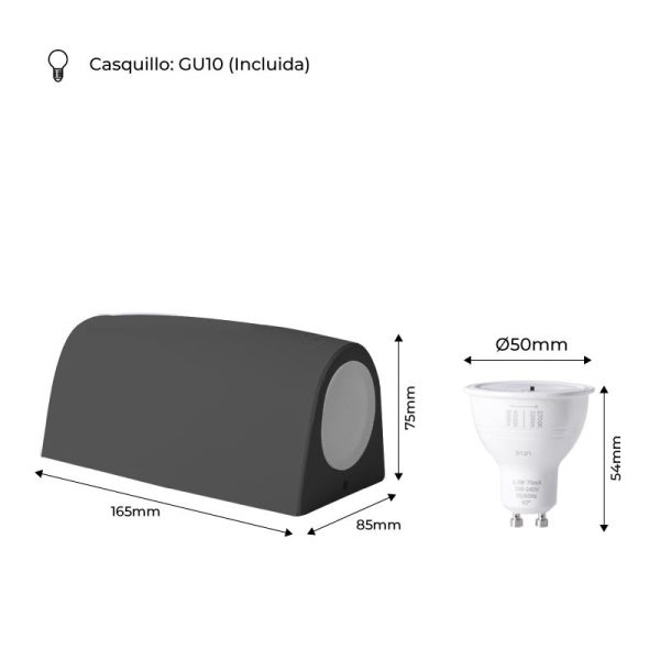 Applique Fumagalli murale Marta90 2xGU10/6w CCT IP55,noir – Image 7