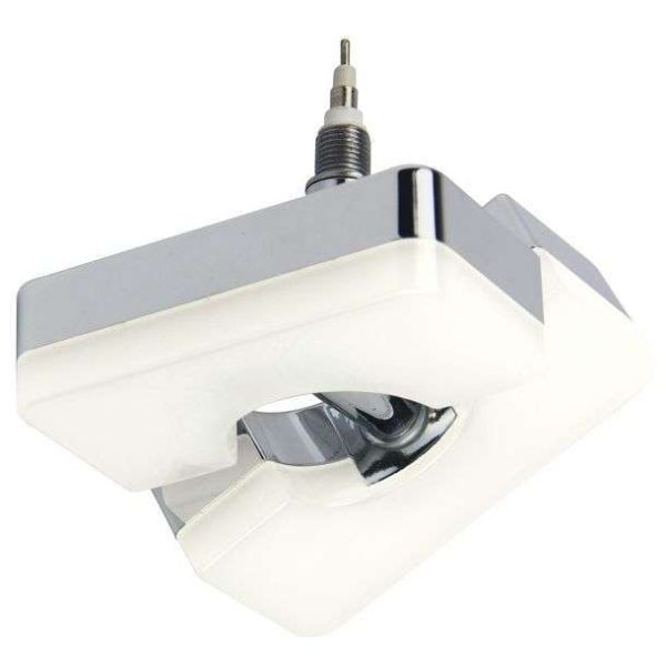 Diffuseur orientable LED carré REMIXLED (9cm)argenté/blanc en métal/PVC