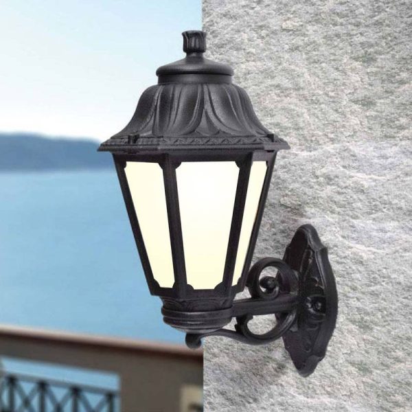 Applique Fumagalli murale Bisso/Anna 1xE27 IP55,noir – Image 4