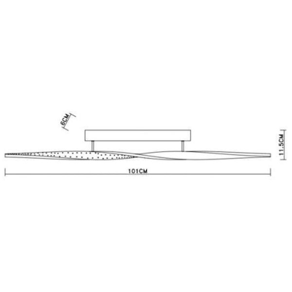 Plafonnier led Keria Fluid 34w (3000k) 101cm,blanc – Image 2