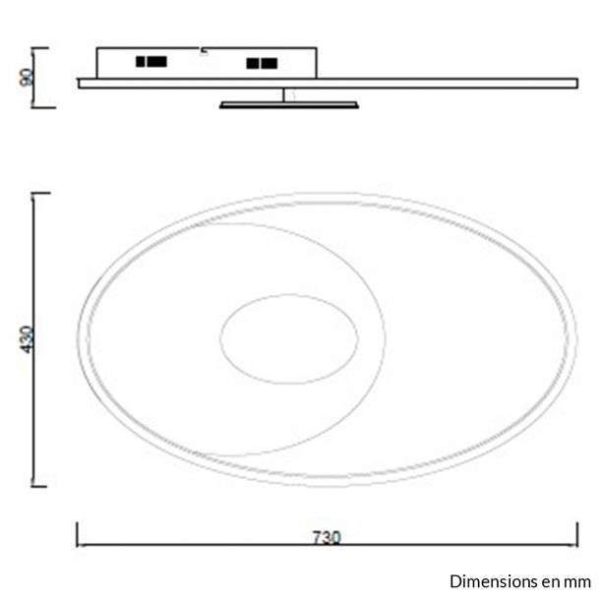 Plafonnier led Keria Hole 36w 3000K 72cm,argent – Image 3