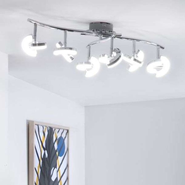 Réglette 6 spots LED REMIXLED argentée en métal – Image 2