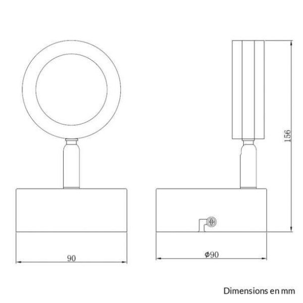 Spot Led orientable COLUMBUS argenté en métal – Image 3